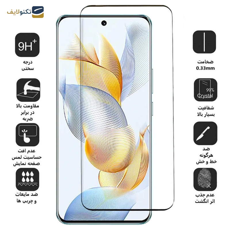 محافظ صفحه نمایش بوف مدل FullGlue-Max مناسب برای گوشی موبایل آنر 90 / 90 Pro - Buff FullGlue-Max Glass Screen Protector For Honor 90 Pro / Honor 90